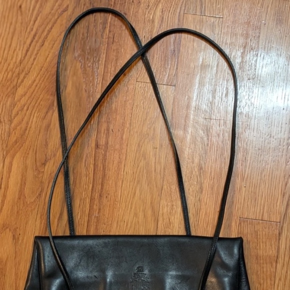 Vtg Mark Cross New York Black Leather Shoulder Bag Purse Thin Straps - Picture 14 of 14